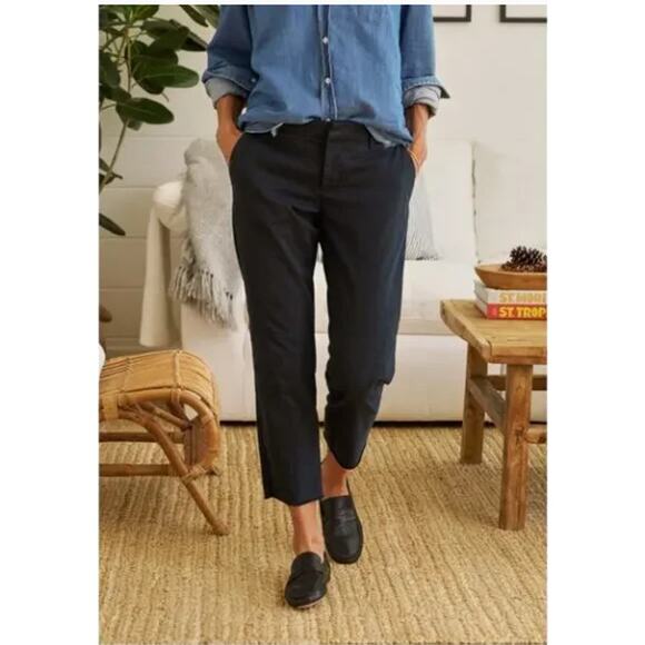 Frank & Eileen Wicklow Italian Chino Straight Leg Mid Rise Pants Black Size 6